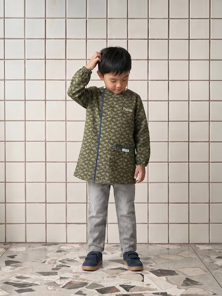 Tablier garçon zippé personnalisable kaki 3 - vertbaudet enfant 