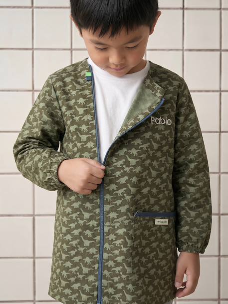 Tablier garçon zippé personnalisable kaki 9 - vertbaudet enfant 