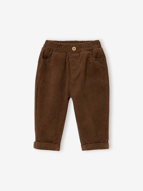 Pantalon bébé en velours côtelé bleu grisé+caramel+lichen+marron 11 - vertbaudet enfant 
