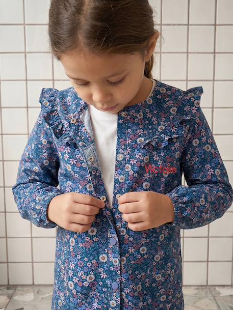 Tablier fille personnalisable bleu foncé 1 - vertbaudet enfant 