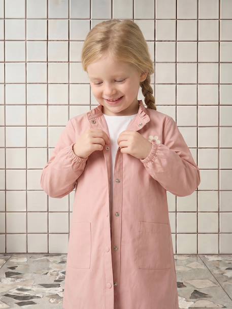 Tablier fille pressionné personnalisable rose poudré 6 - vertbaudet enfant 