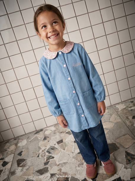 Tablier fille personnalisable bleu jean 3 - vertbaudet enfant 