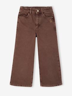 -Pantalon fille large couleur 