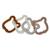 Anneaux de dentition silicone teddy bear Marron, blanc, gris 1 - vertbaudet enfant 