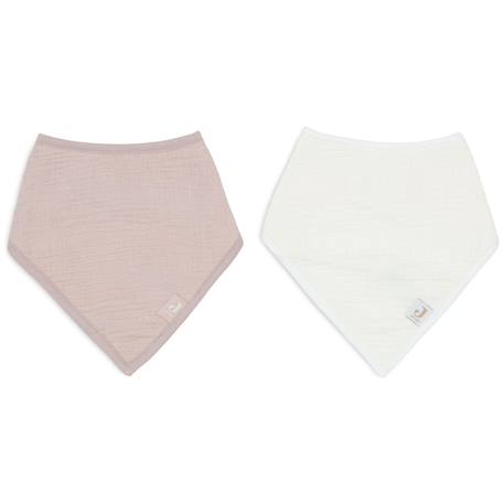 Lot de 2 bavoirs bandana Rose, blanc+Vert d'eau, blanc 2 - vertbaudet enfant 
