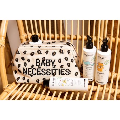 Trousse de toilette bébé Léopard+Noir or+Teddy blanc cassé+Teddy marron 2 - vertbaudet enfant 