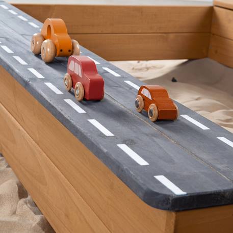 Bac à sable en bois fsc® avec cuisine extérieure intégrée Gris+Teck 9 - vertbaudet enfant 