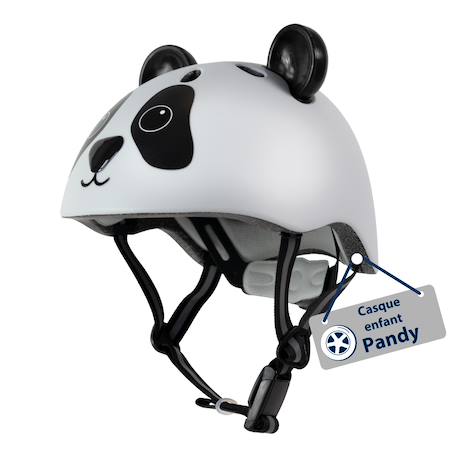 Casque enfant vélo et trotinette pandy Blanc/noir 2 - vertbaudet enfant 