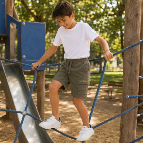 Bermuda enfant garçon avec poches Ecru+Kaki+Marine+Noir 7 - vertbaudet enfant 