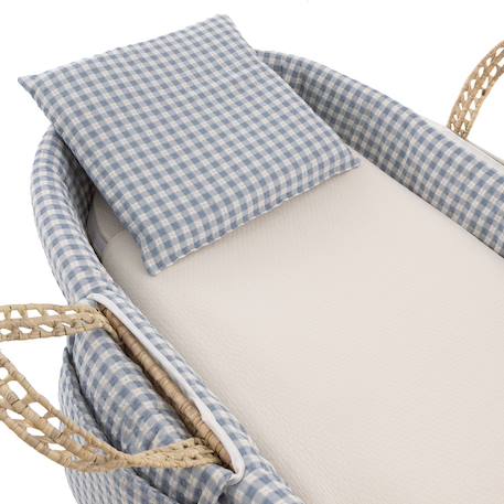Couffin bébé matelassé avec support en bois Bleu 4 - vertbaudet enfant 
