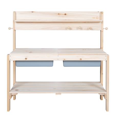 Cuisine extérieure pour enfants en bois massif Bois naturel+Gris+Teck 5 - vertbaudet enfant 