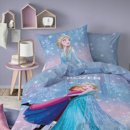 Parure de lit imprimée 100% coton, disney home frozen frozenia Bleu 1 - vertbaudet enfant 