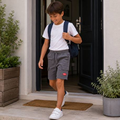 Bermuda enfant garçon avec poches Beige+Gris+Kaki+Marine 7 - vertbaudet enfant 