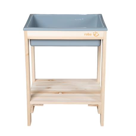 Table sable et eau minimaliste en bois massif Bois naturel+Gris+Teck 3 - vertbaudet enfant 