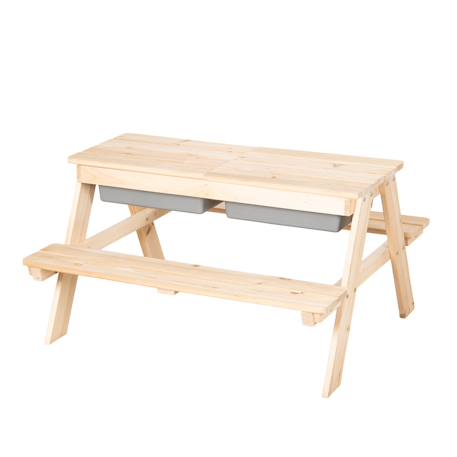 Table sable et eau en bois massif – pique-nique pour 4 enfants Bois naturel 2 - vertbaudet enfant 
