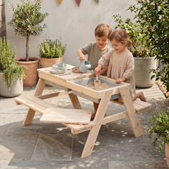 Jouet-Table sable et eau en bois massif – pique-nique pour 4 enfants