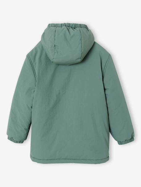 Parka garçon à capuche doublure sherpa Anthracite+kaki+vert sauge 18 - vertbaudet enfant 