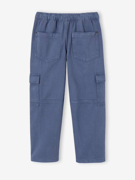 Pantalon battle garçon bleu jean+olive 4 - vertbaudet enfant 