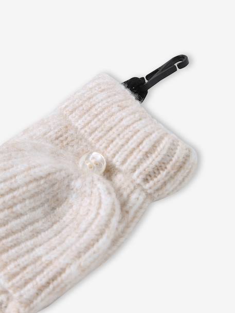 Ensemble fille bonnet, snood, moufles/mitaines avec badge coeur écru+marine+rose poudré 7 - vertbaudet enfant 