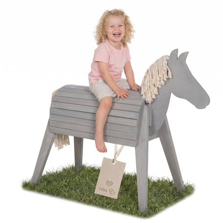 Cheval de voltige en bois massif Gris+Teck 2 - vertbaudet enfant 