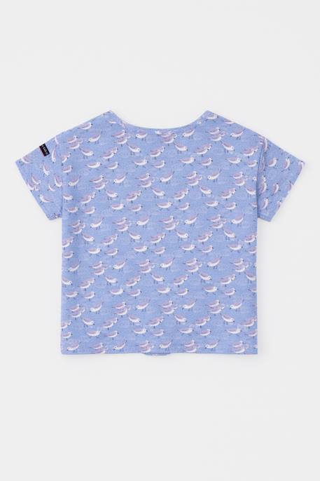 T-shirt à noeud oiseaux - coton léger Imprimé oiseaux 2 - vertbaudet enfant 