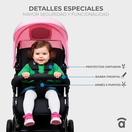 Poussette cadix Huile+Noir+Rose 5 - vertbaudet enfant 