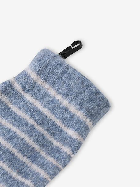Ensemble bébé garçon bonnet, snood et moufles bleu océan+taupe 6 - vertbaudet enfant 