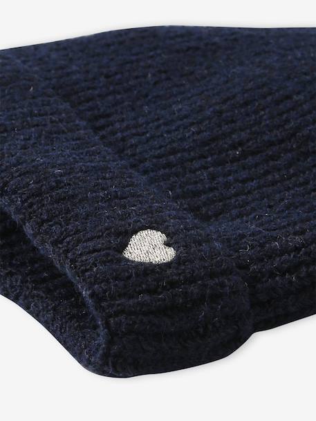 Bonnet fille cote écru+marine 4 - vertbaudet enfant 