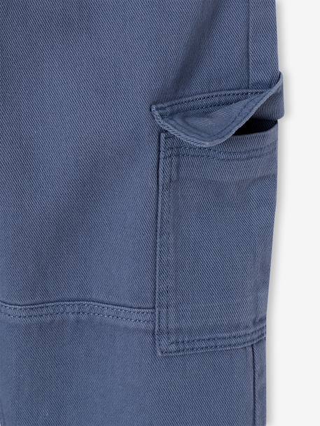 Pantalon battle garçon bleu jean+olive 5 - vertbaudet enfant 