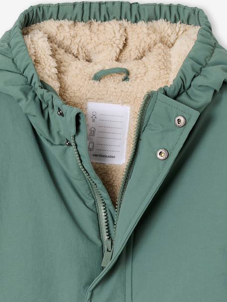 Parka garçon à capuche doublure sherpa Anthracite+kaki+vert sauge 19 - vertbaudet enfant 