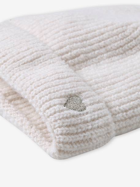 Bonnet fille cote écru+marine 2 - vertbaudet enfant 