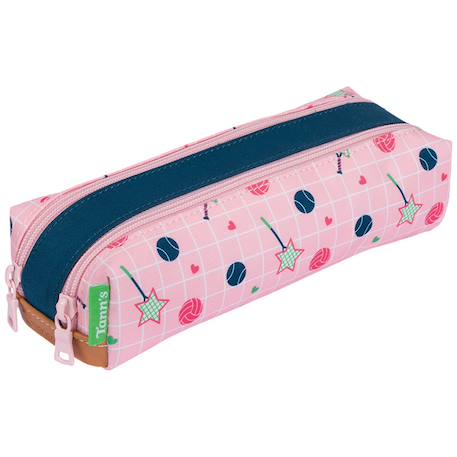 Trousse double les fantaisies Caroline Vert, rose 1 - vertbaudet enfant 