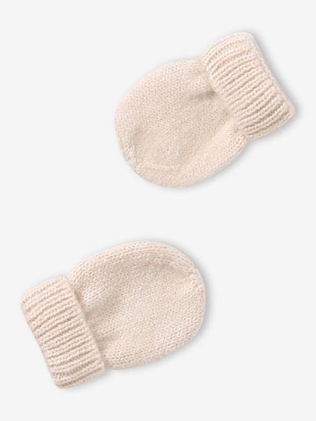 Ensemble bébé fille cagoule et moufles écru 2 - vertbaudet enfant 