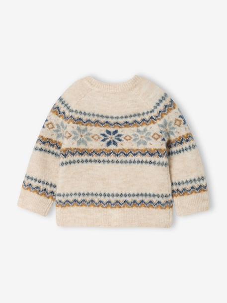 Pull bébé garçon manches longues beige chiné 2 - vertbaudet enfant 