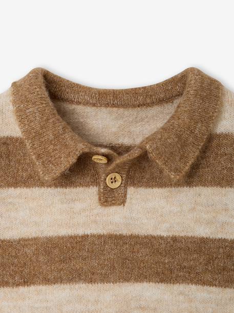 Pull polo bébé garçon taupe 3 - vertbaudet enfant 
