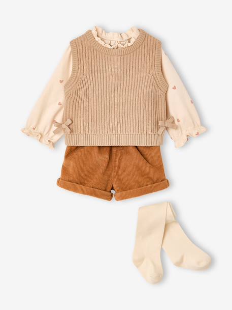 Ensemble 4 pièces bébé fille caramel 2 - vertbaudet enfant 