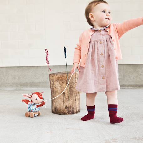 Peluche à tirer stella le faon Marron, bleu, rose 3 - vertbaudet enfant 