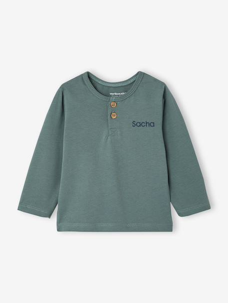 Lot de 2 T-shirts bébé garçon manches longues cacao+vert émeraude 16 - vertbaudet enfant 