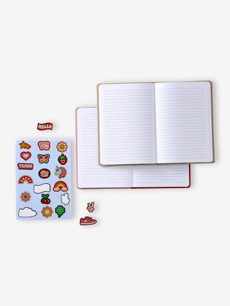 Lot de 2 cahiers et stickers papier marine+rose pâle 5 - vertbaudet enfant 