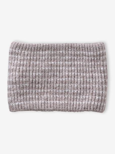 Ensemble bébé garçon bonnet, snood et moufles bleu océan+taupe 10 - vertbaudet enfant 