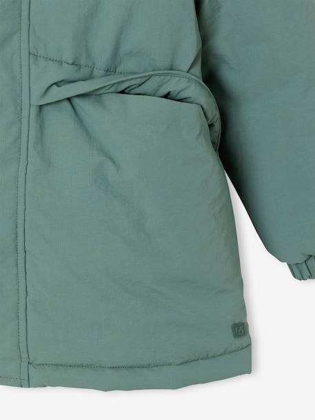 Parka garçon à capuche doublure sherpa Anthracite+kaki+vert sauge 20 - vertbaudet enfant 