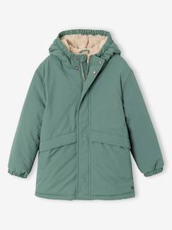 -Parka garçon à capuche doublure sherpa 
