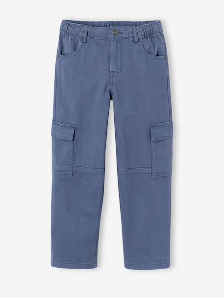 Pantalon battle garçon bleu jean+olive 3 - vertbaudet enfant 