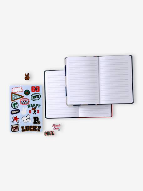 Lot de 2 cahiers et stickers papier marine+rose pâle 2 - vertbaudet enfant 