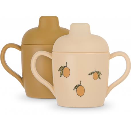Lot de 2 tasses à bec Ecru, jaune, vert 1 - vertbaudet enfant 