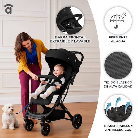 Poussette voyage légère trolley cabine Kubic 2 Noir+Vert et noir 4 - vertbaudet enfant 