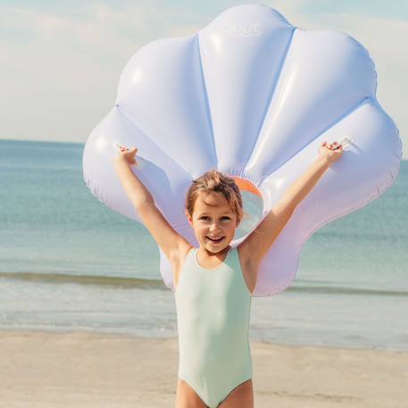 Bouée gonflable coquillage Violet, blanc 2 - vertbaudet enfant 