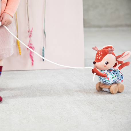Peluche à tirer stella le faon Marron, bleu, rose 4 - vertbaudet enfant 