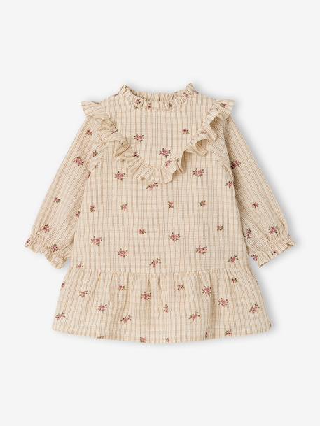 Robe bébé fille manches longues écru 1 - vertbaudet enfant 