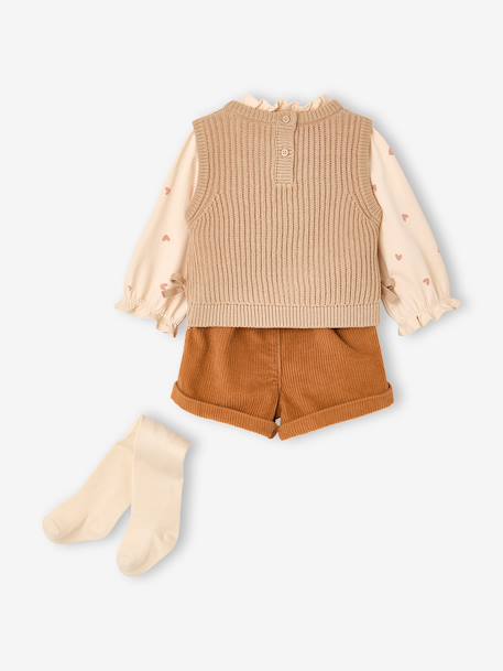 Ensemble 4 pièces bébé fille caramel 7 - vertbaudet enfant 